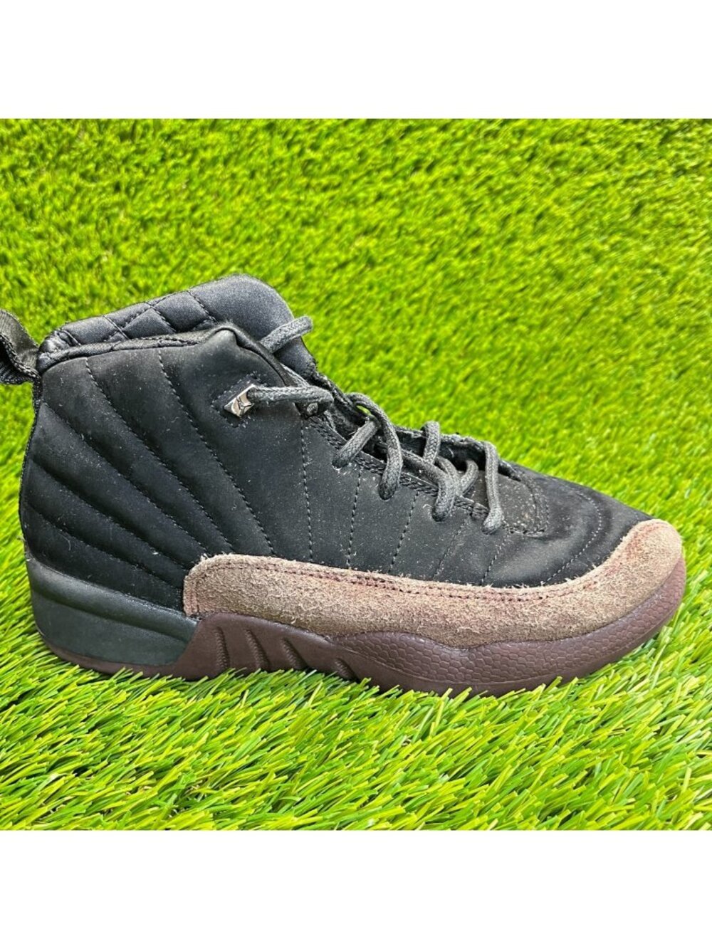 Nike Air Jordan 12 Retro SP Boys Size 3Y Black Brown Athletic Shoes Sneakers